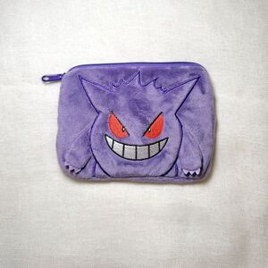 SK Japan Pokemon Gengar Mini Tissue Pouch Plush Coin Purse Zipper Wallet